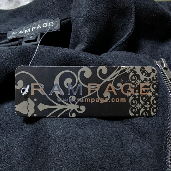 NWT Rampage Black Asymmetrical Zip Faux Micro Suede Long Sleeve Jacket - Picture 12 of 16